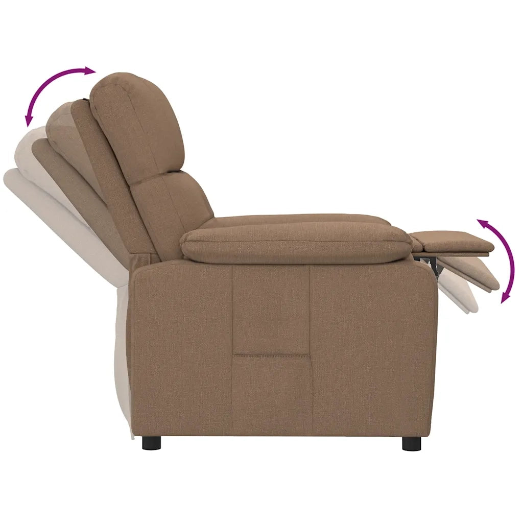 Poltrona Reclinabile in Tessuto Marrone 289666