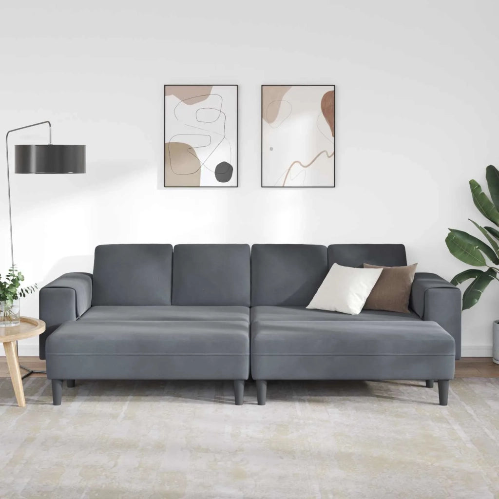 Divano per Soggiorno 3 pcs Grigio scuro 250 x 188 x 76 cm 3335123