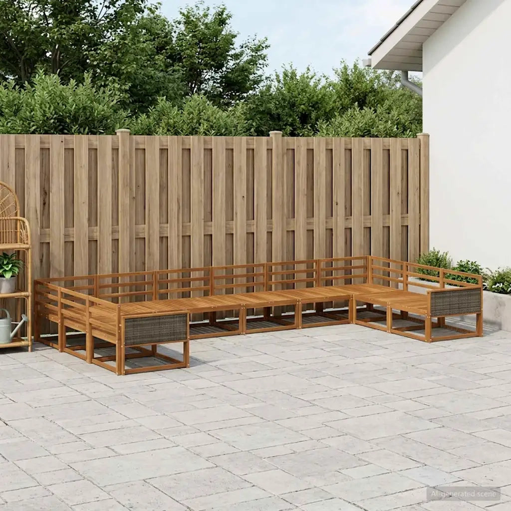 Set di divani da esterno 10 pcs Naturale