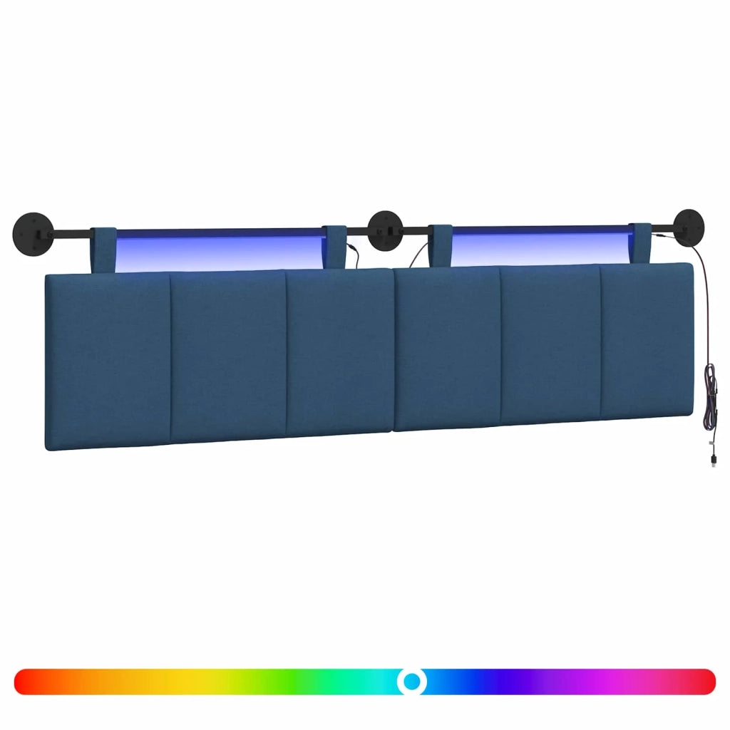 Testiera sospesa Con luce LED Blu Tessuto 3424810