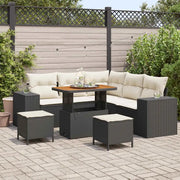 Set Divano da Giardino 8 pcs Nero e Crema polyrattan 3363955