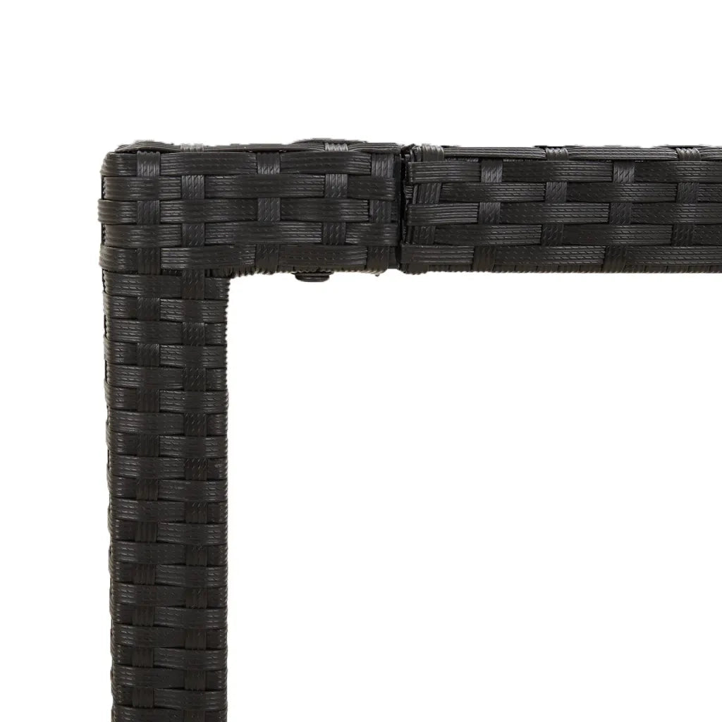 Set da Pranzo da Giardino 7 pz Nero con Cuscini in Polyrattan 3213091