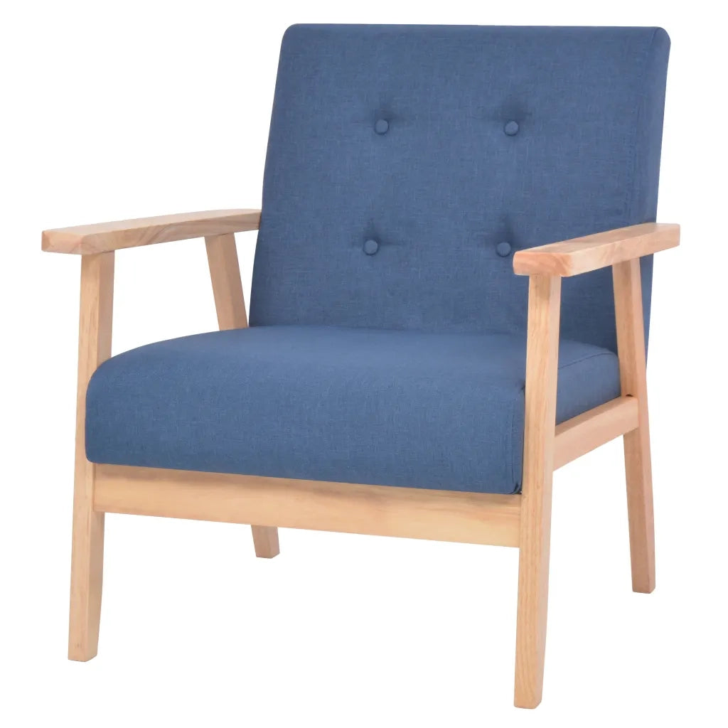 Set di Divani 3 pz in Tessuto Blu 279146