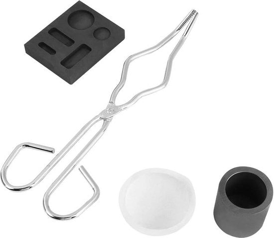 Kit di Crucibolo a Grafite a 4 pezzi - Combusto con Boccale a Alta Pura per Fusione dell'oro e dell'argento
