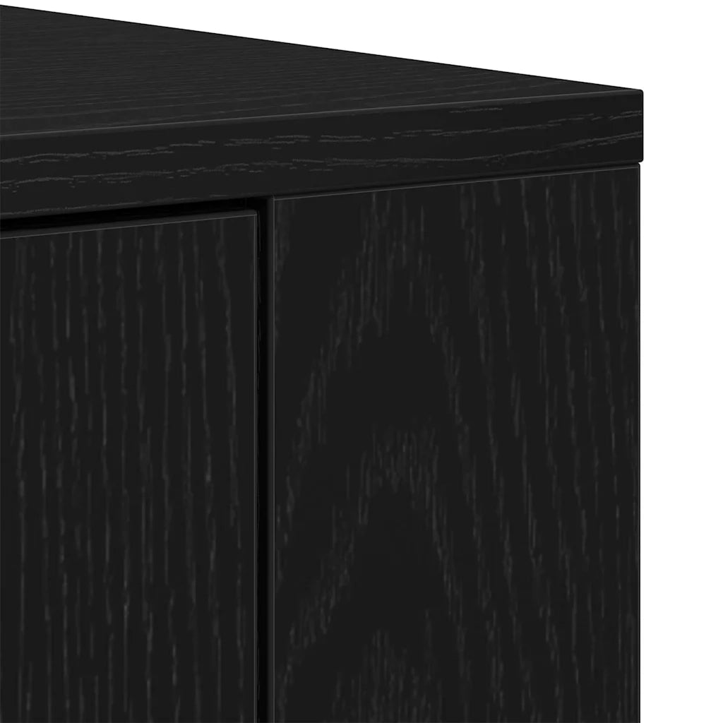 Credenza Rovere Nero 80 x 33 x 150 cm Legno multistrato 3333079