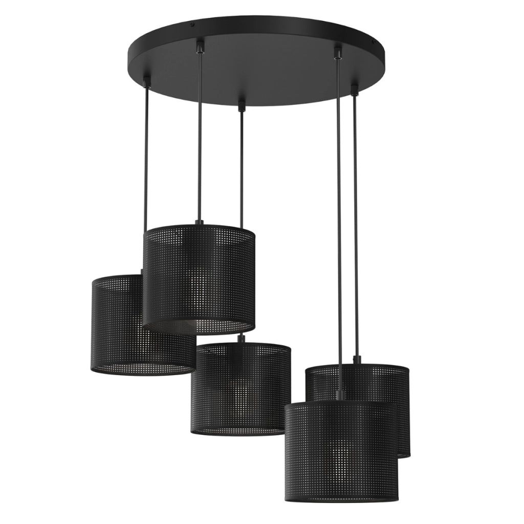 Lampada a sospensione Loft Shade nera Ø58 5 luci E27