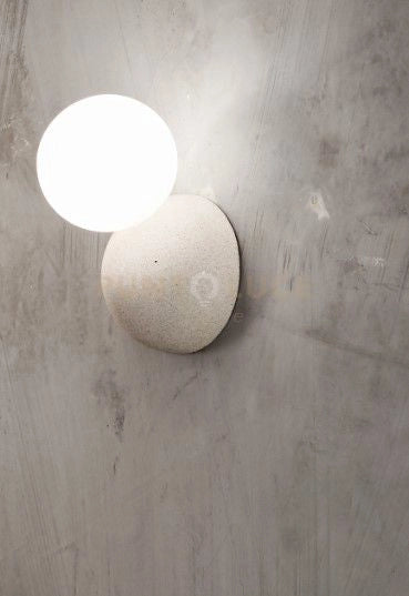 APPLIQUE ROCK BIANCO ATTACCO G9 1 LUCE H.14CM L.12CM