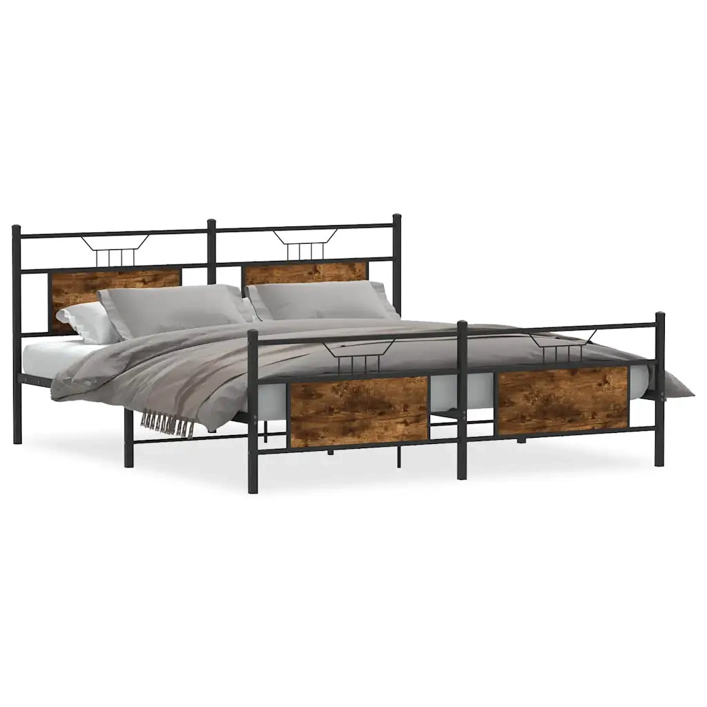 Giroletto senza Materaso in Metallo Rovere Fumo 160x200 cm 3325092