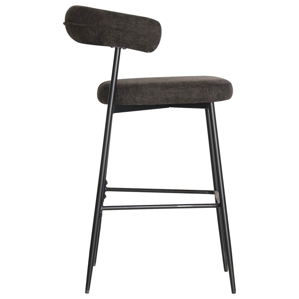 Set di 2 sgabelli da bar in tessuto grigio THEA