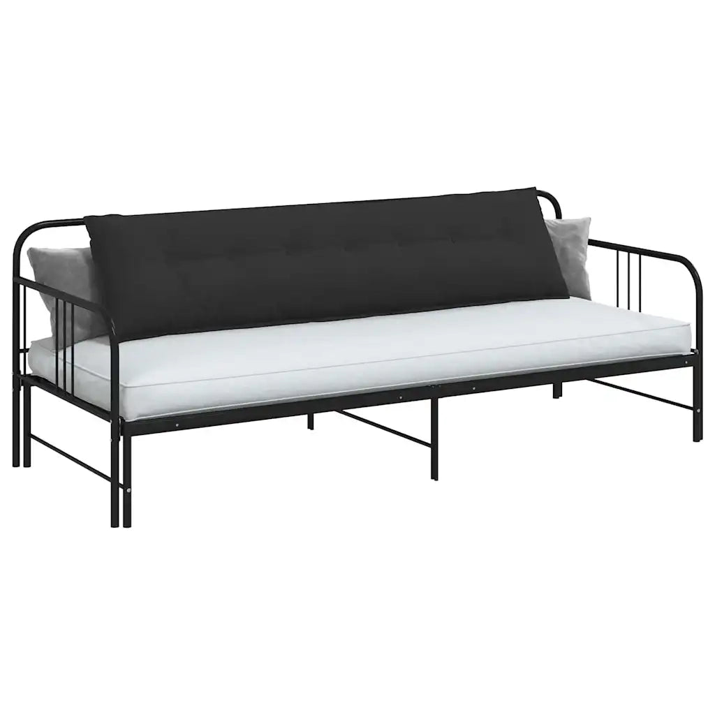 Cuscino per Schiena Nero 200 x 50 cm Tessuto in Microfibra 42014991