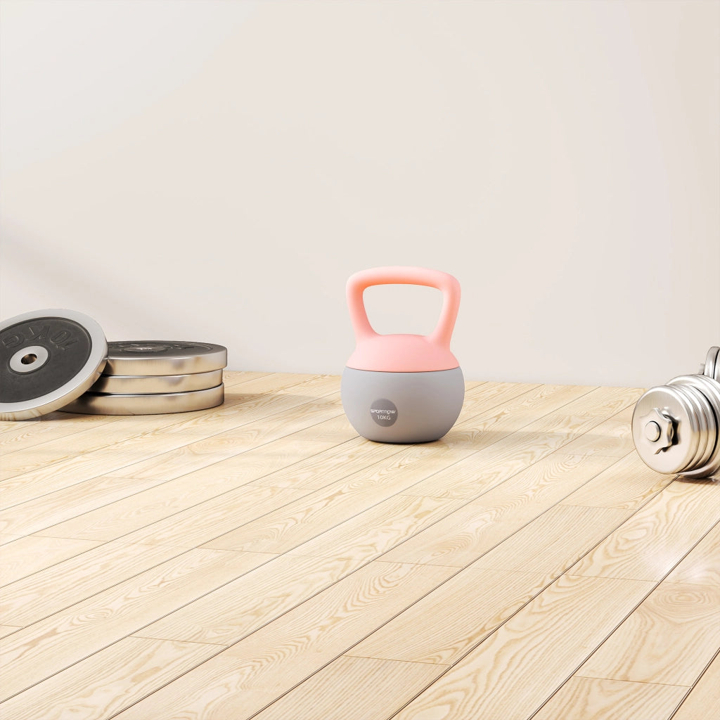Kettlebell 10 kg ¨C Minimal ¨C Rosa e Grigio 21x21x30 cm
