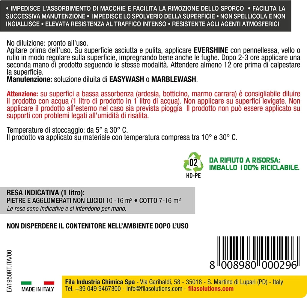 Protettivo antisporco evershine FILA 1lt