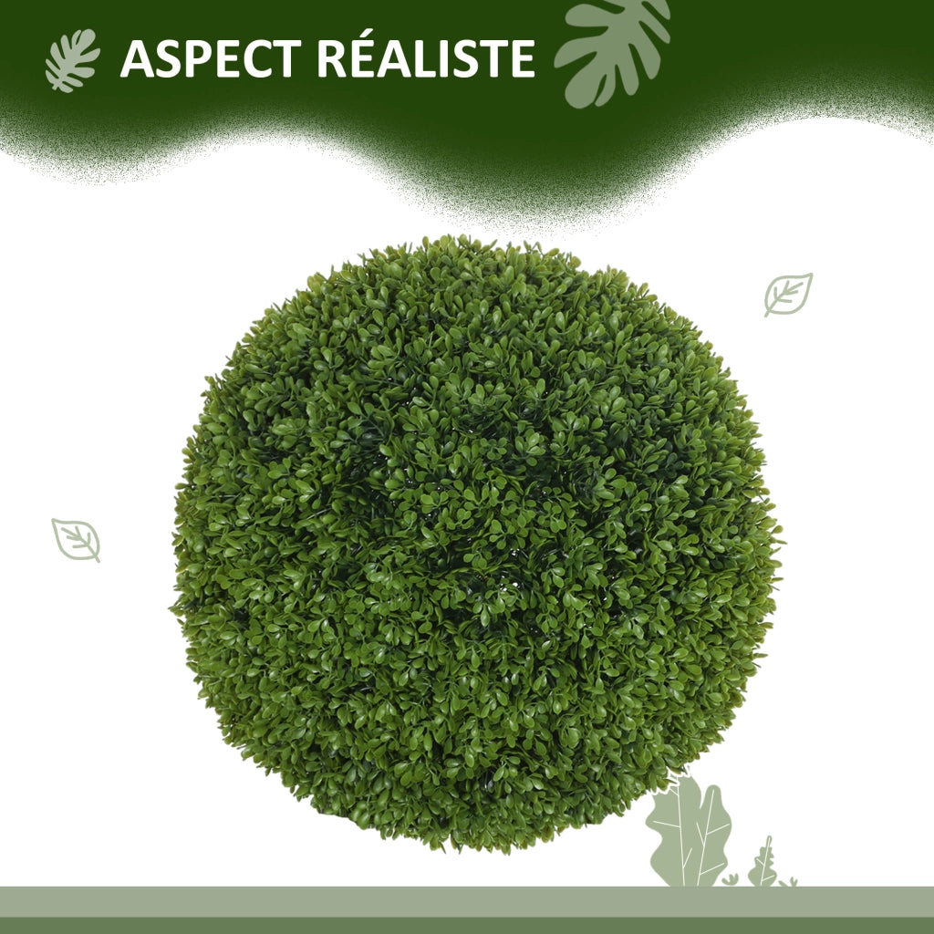 Boule Buxus Artificiale 40 cm ¨C zephmum ¨C Verde Scuro