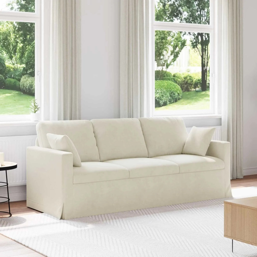 Divano Crema 198 x 78 x 80 cm Velluto 42024438