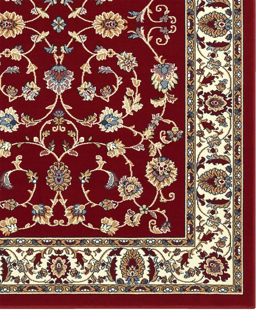 Tappeto P2079 rosso cm.140x200 motivo classico orientale persiano, economico resistente facile da pulire