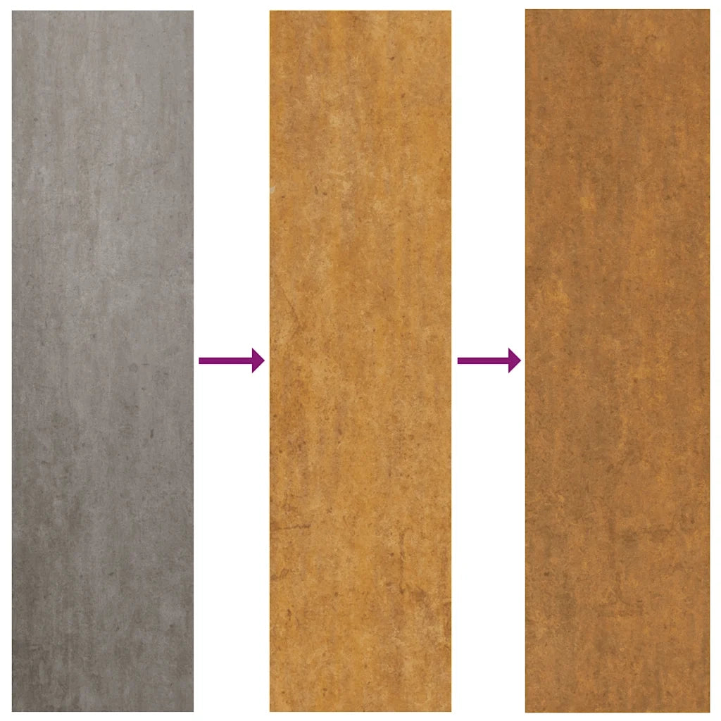 Cancello da giardino 85x75 cm in acciaio Corten e design in bambù 153232