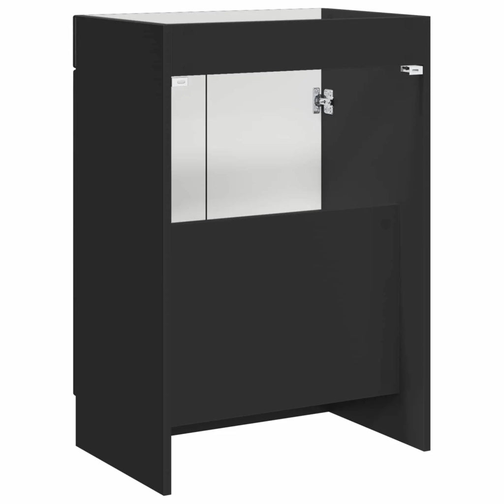 Mobiletto da bagno sotto il lavello Nero 56 x 37,5 x 81 cm 890095