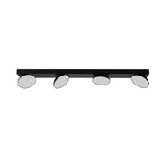 Faretto soffitto moderno 4 luci nero orientabile LED 20W