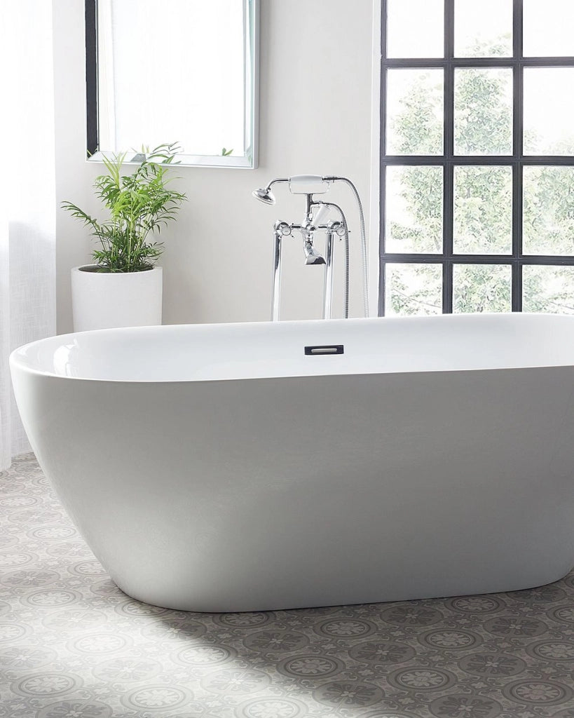 Miscelatore vasca da bagno freestanding cromato argento soggiorno