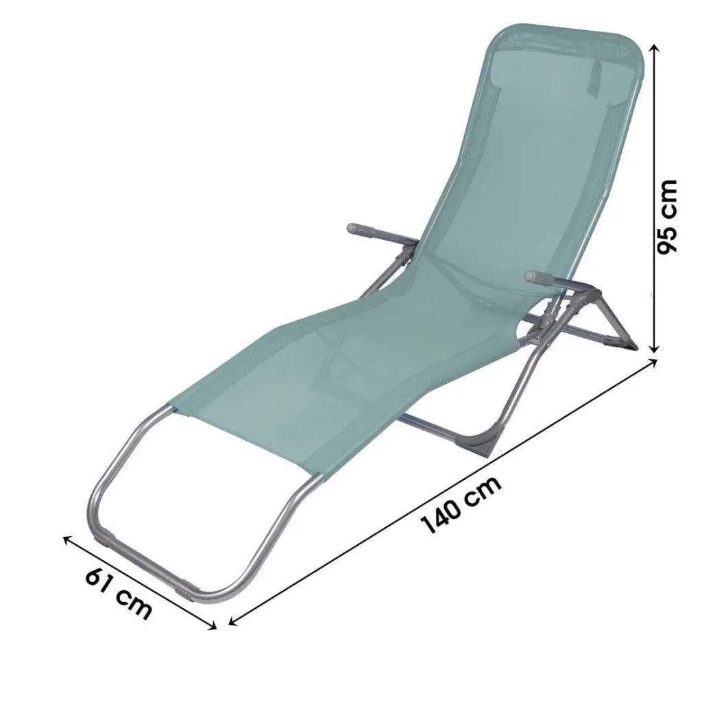 Lettino / sdraio colore Blu grigio 140x95x61cm