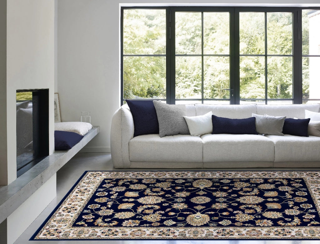 Tappeto BABIL cm.140x200 disegno classico orientale colore blu e crema