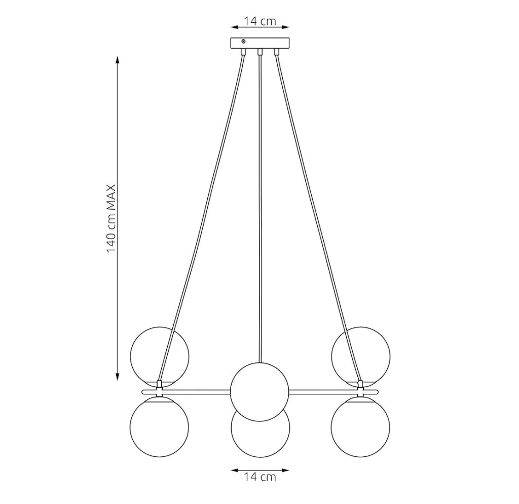 Lampada a sospensione AZURA 6xE14 beige/bianca Emibig