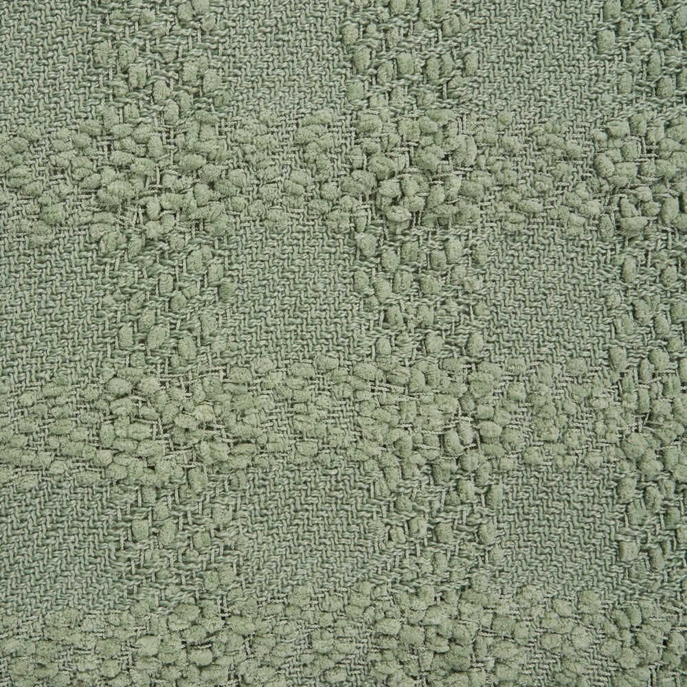 Coperta di cotone intrecciata con nappe verde 220 x 240 cm morbida classica