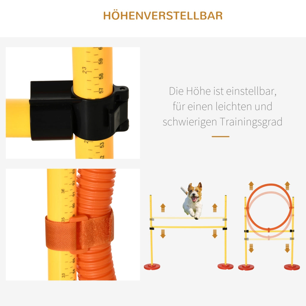 Set Agility per Cani ¨C Xylo ¨C 3 Pezzi con Ostacoli Regolabili e Slalom