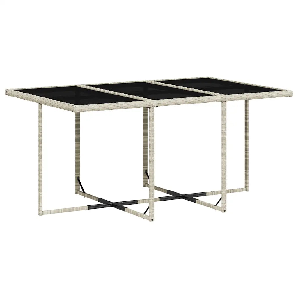Set Pranzo Giardino 11pz con Cuscini Grigio Chiaro Polyrattan 3210971