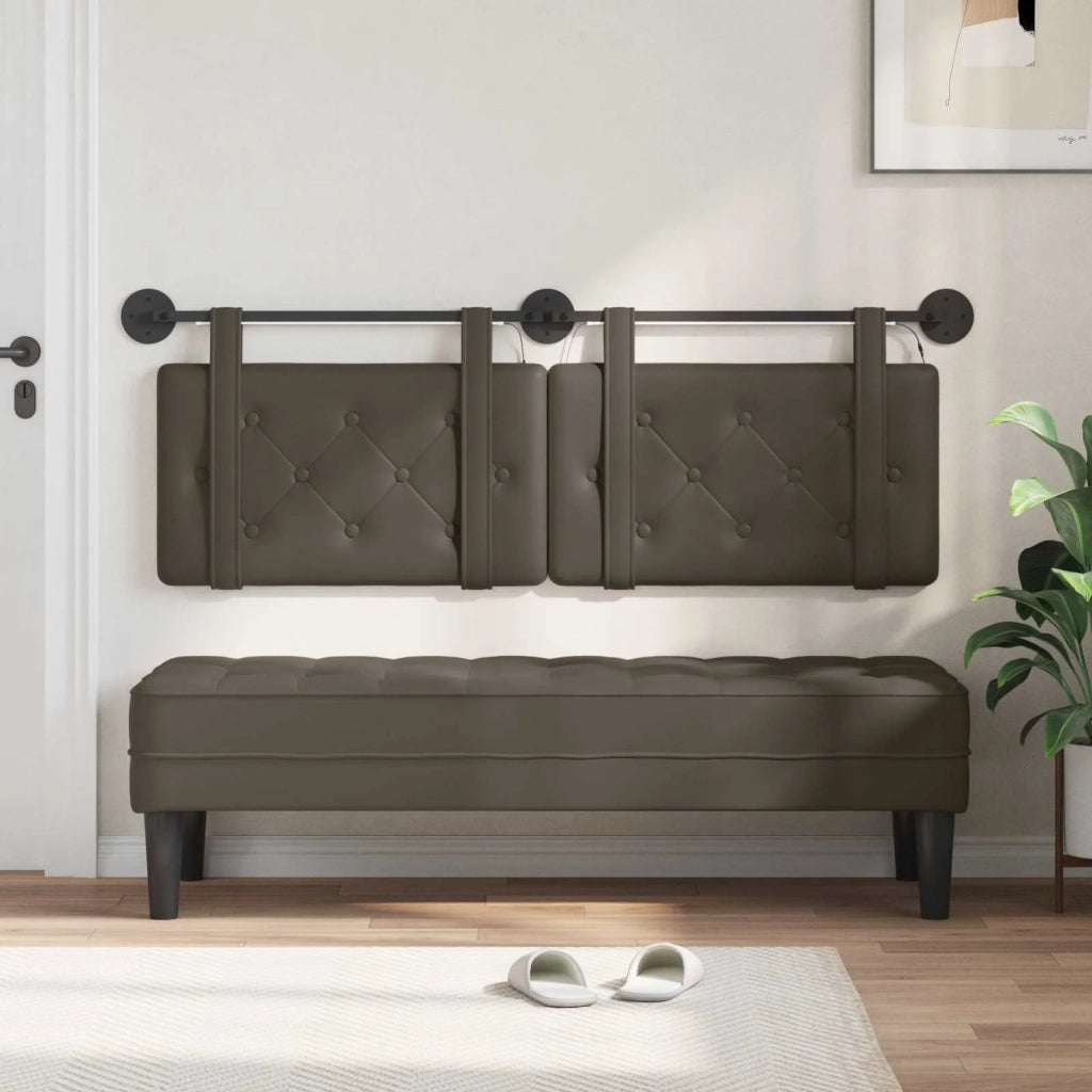 Testiera sospesa Con luce LED Grigio Similpelle 3424181