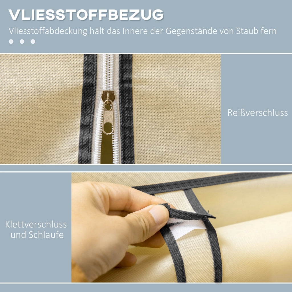 Armadio in Tessuto con Ripiani e Appendiabiti ¨C Zephmum ¨C Beige