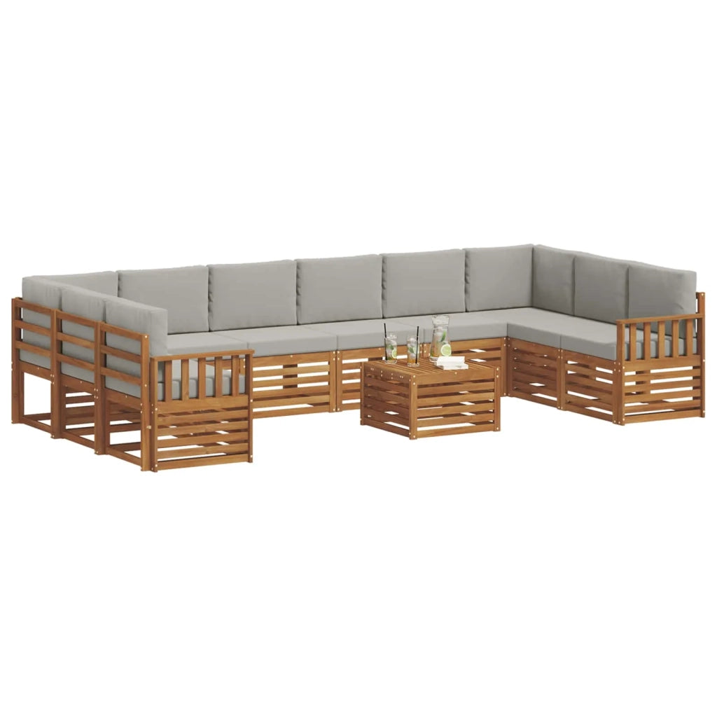 Set divano sezionale 11 pcs Grigio Naturale e Chiaro 3375591