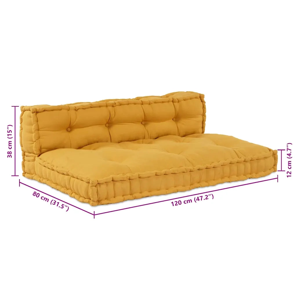 Cuscino per Divano Pallet 2 pcs Giallo 120 x 80 x 38 cm Tessuto 4019093