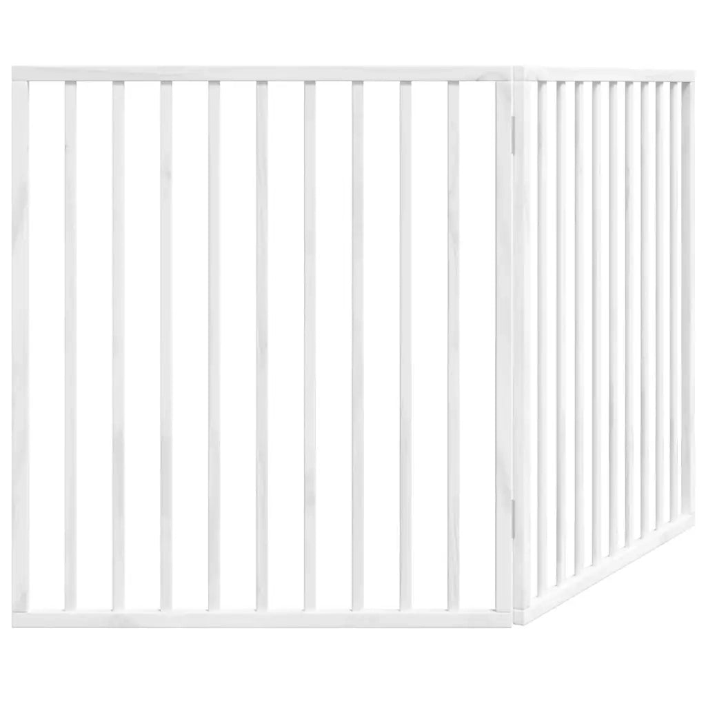 Cancelletto per cani pieghevole 2 pannelli bianco 160 cm in legno di pioppo 352186