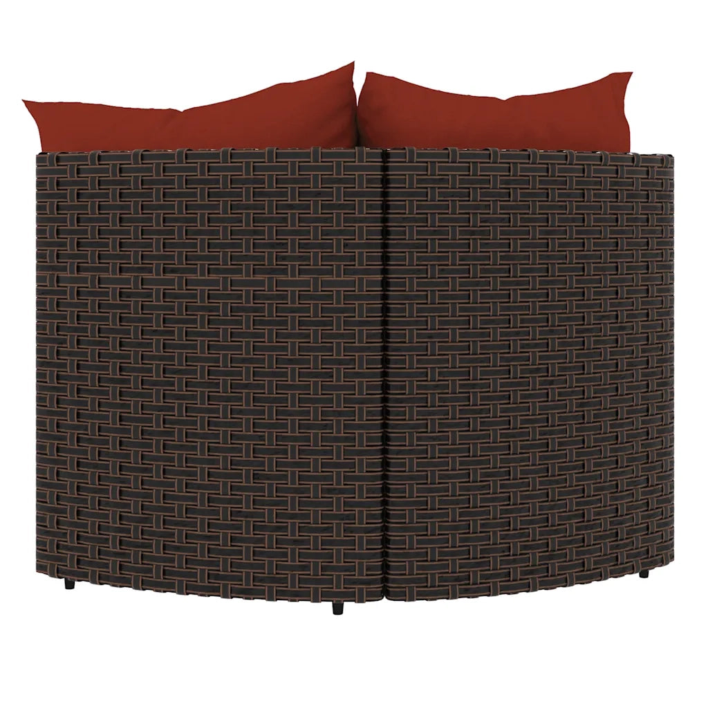 Divani Angolari da Giardino con Cuscini 2pz Polyrattan Marrone 319822