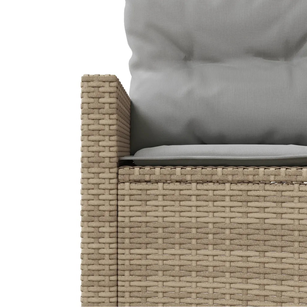 Divano Giardino Tavolo e Cuscini Semicircolare Beige Polyrattan 3318519