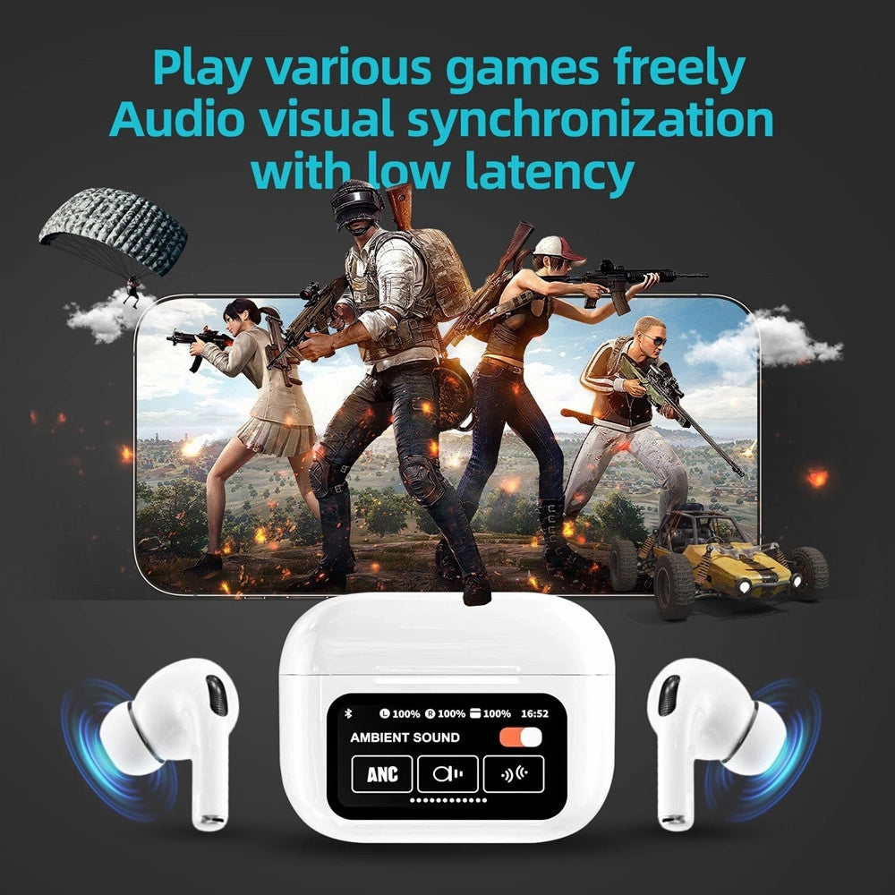 Trade Shop - Auricolari In-ear Cuffie Tws Bluetooth Wireless V5.4 Custodia Lcd Touch Screen -