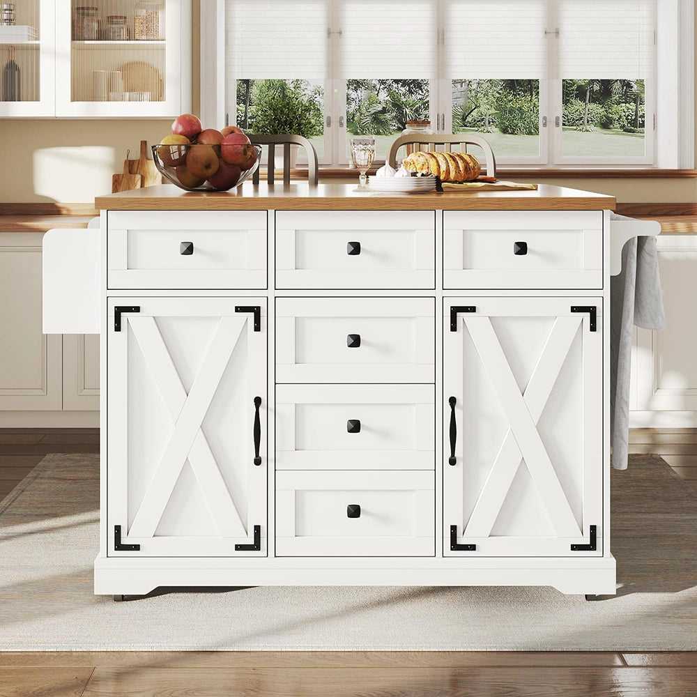 Isola cucina premium - Xylo - mobile con ruote bianco