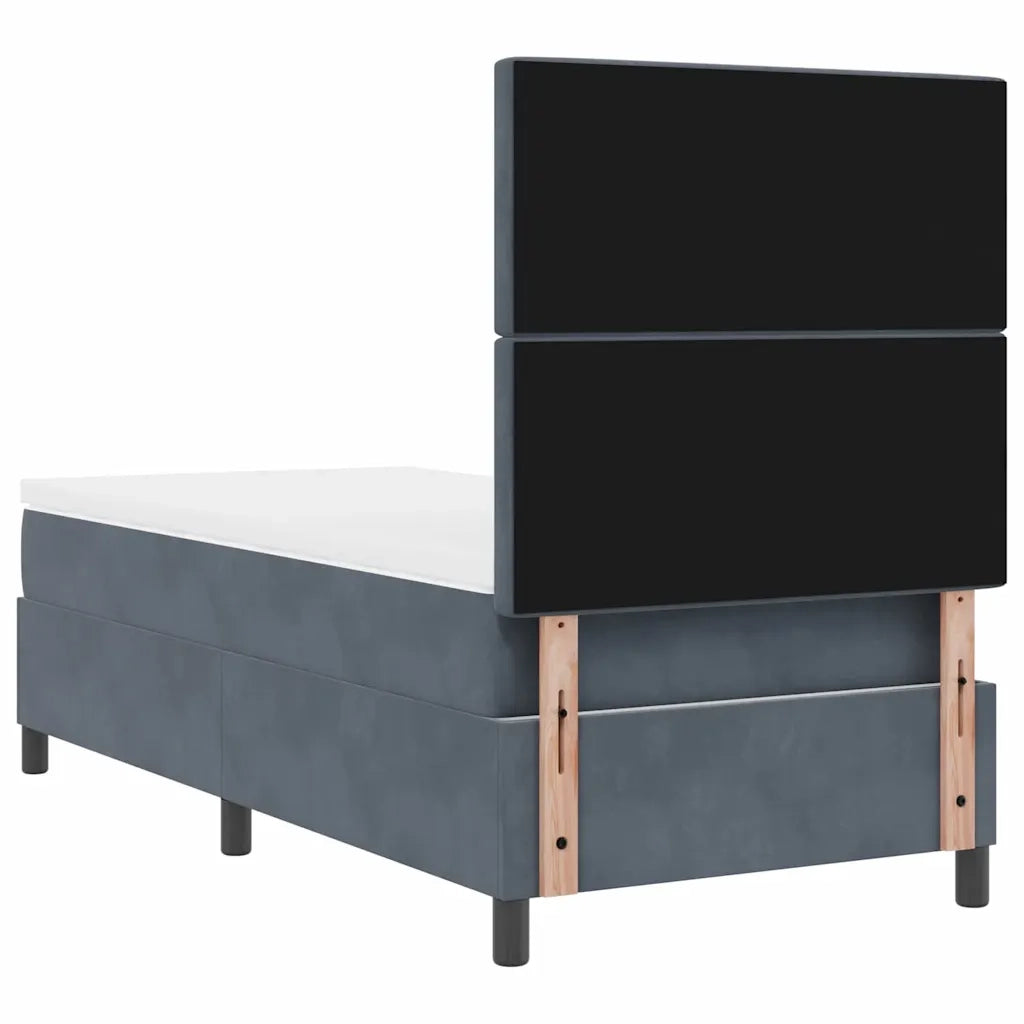 Letto a Sorgente LED Grigio scuro 90 x 200 cm Velluto 3343221
