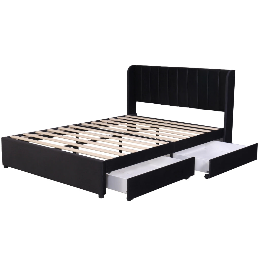 letto in velluto nero 160 x 200 cm