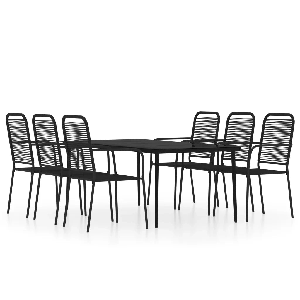 Set Mobili da Pranzo per Giardino 7 pz Nero 3099147