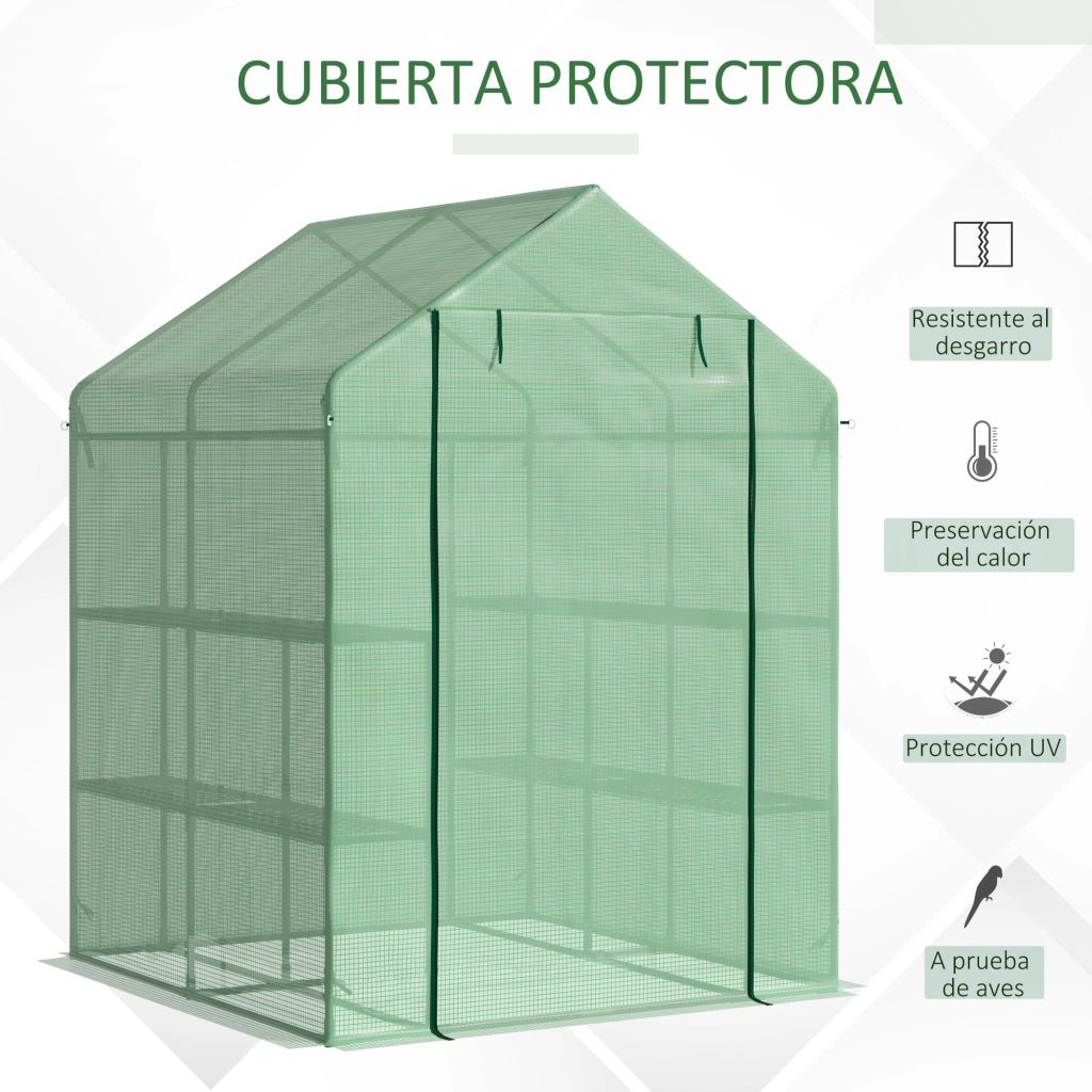 Serra da Giardino 2 Livelli 4 Ripiani ¨C Minimal ¨C Verde 143x138x190 cm