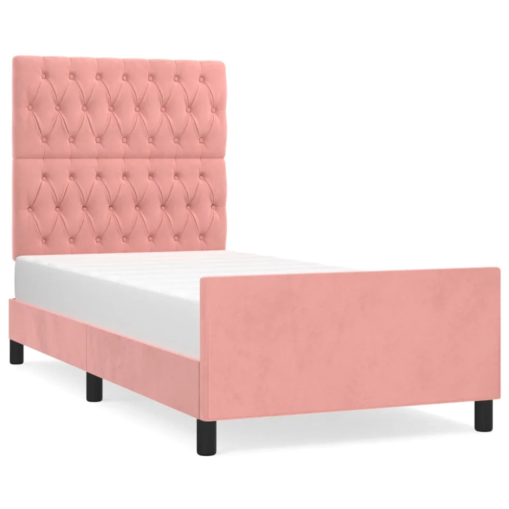 Giroletto con Testiera Rosa 100x200 cm in Velluto 3125927