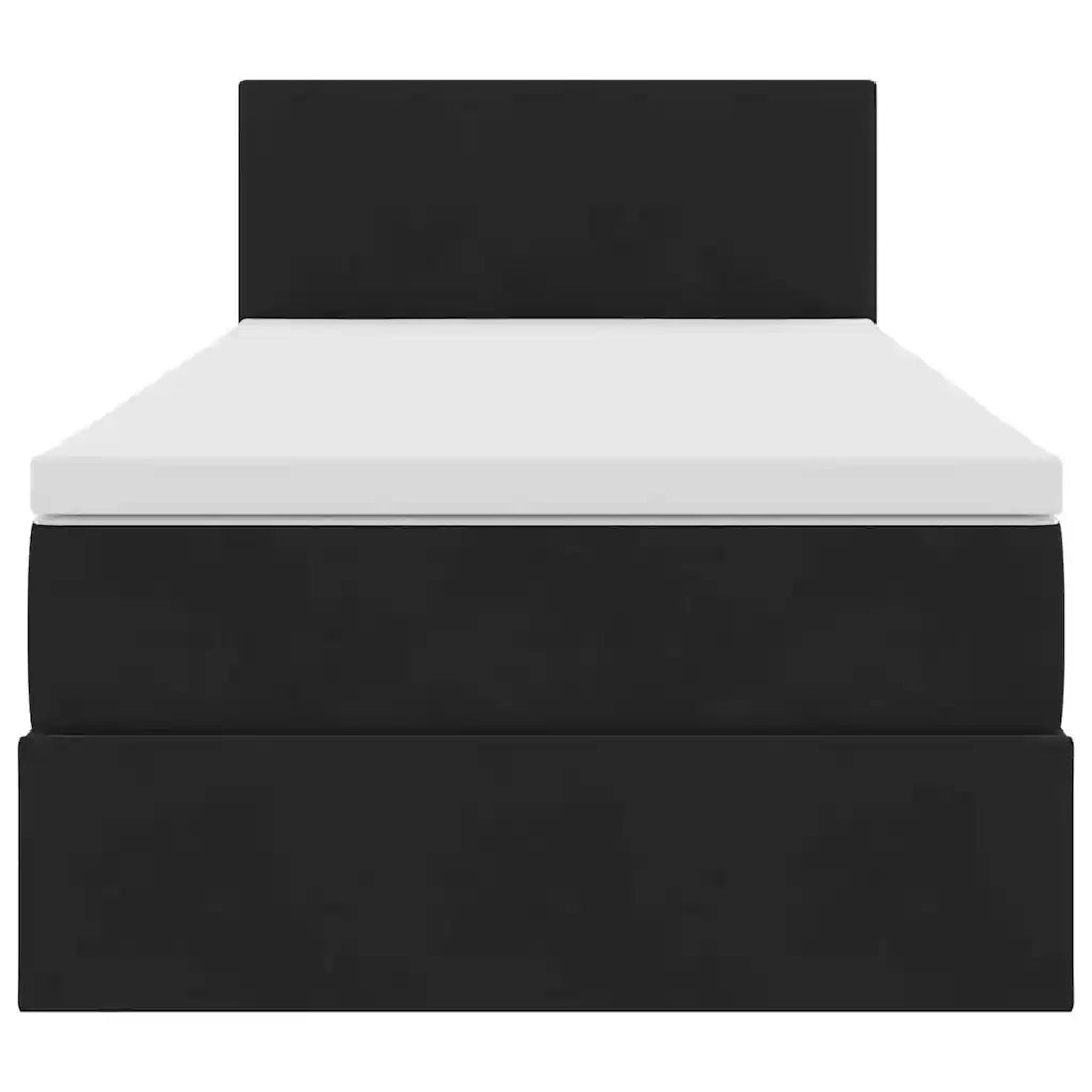 Letto con contenitore e LED con led Nero 100 x 200 cm Velluto 3371315