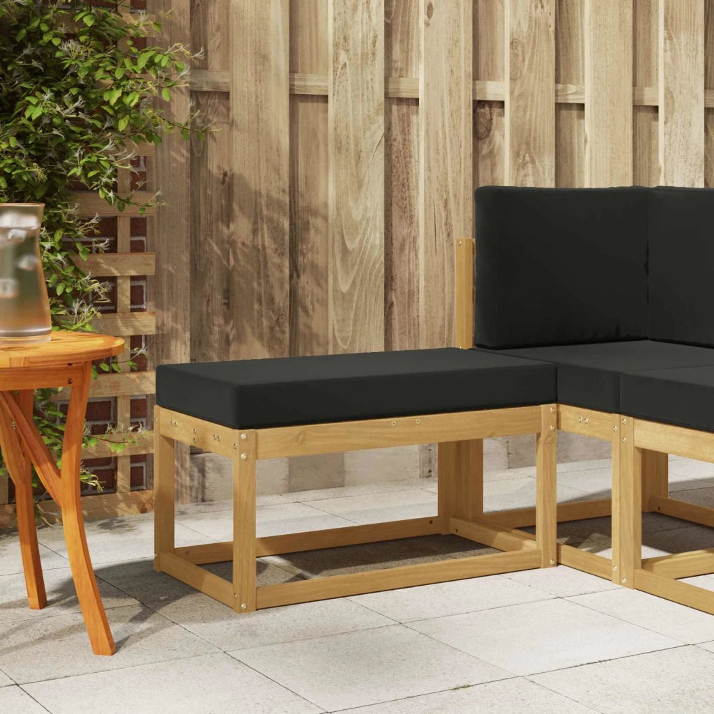 Sedia da giardino-Panca da esterno con cuscino Bianco 904452