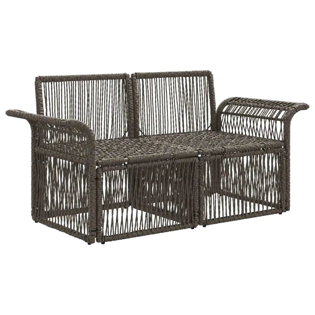 Divano da giardino 2-Numero di posti Grigio polyrattan 42026693