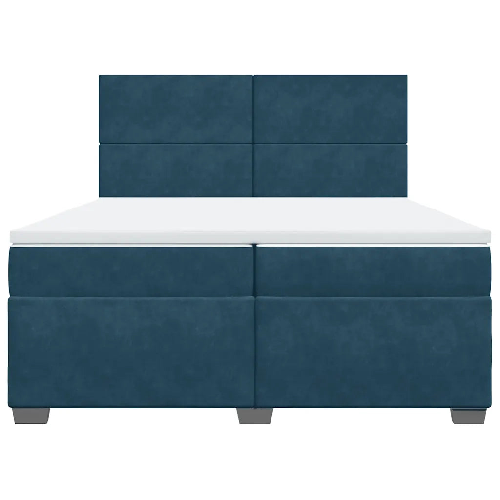 Giroletto a Molle con Materasso Blu 200x200 cm in Velluto 3293300