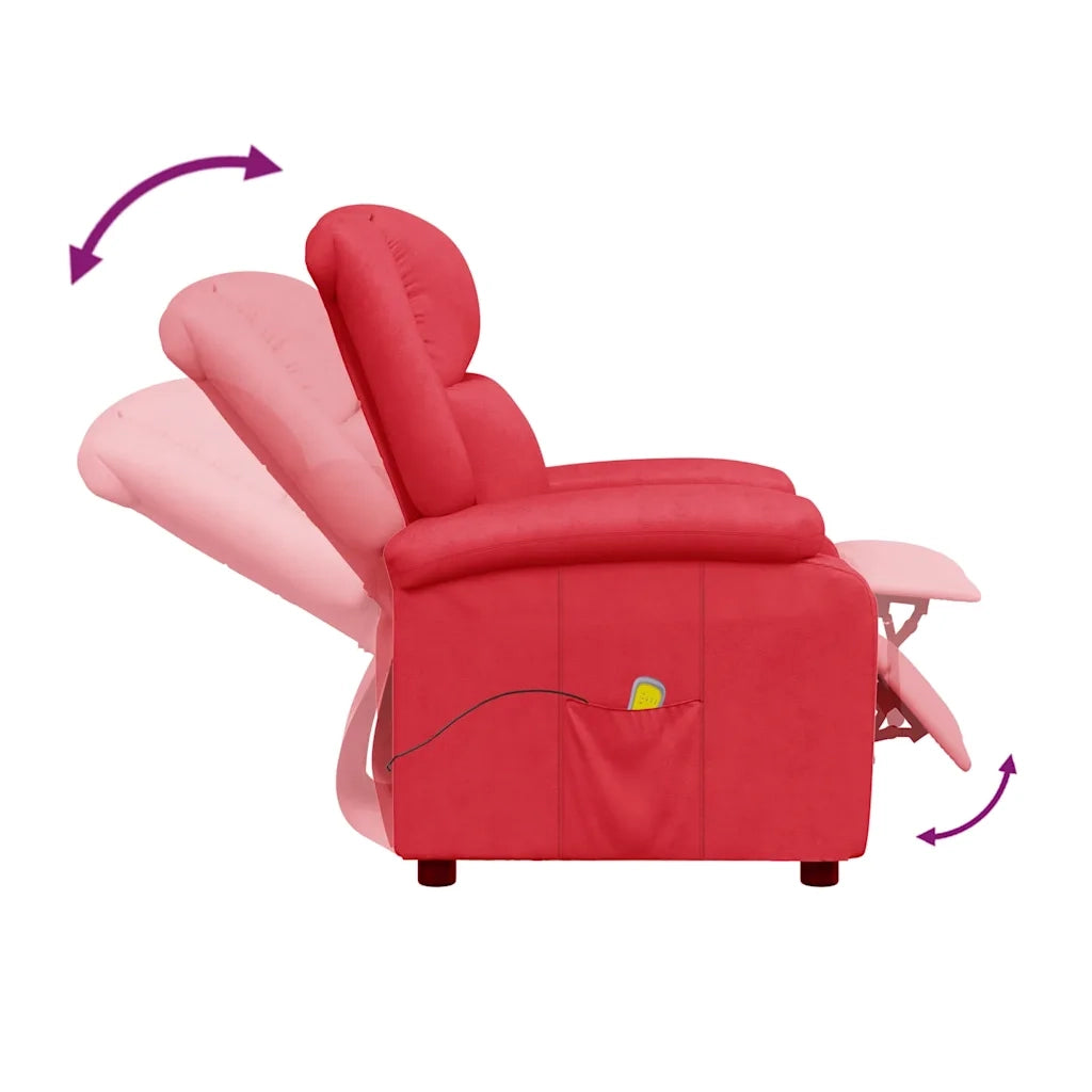 Poltrona Massaggiante | Sedia Relax Rossa in Similpelle