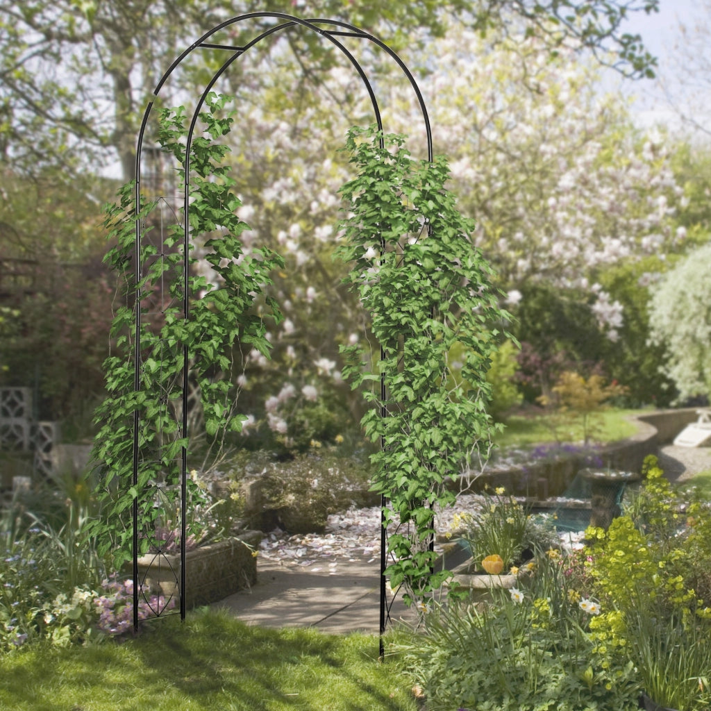 Arco da Giardino per Rampicanti ¨C Xylo ¨C Metallo Nero 114x30x230 cm