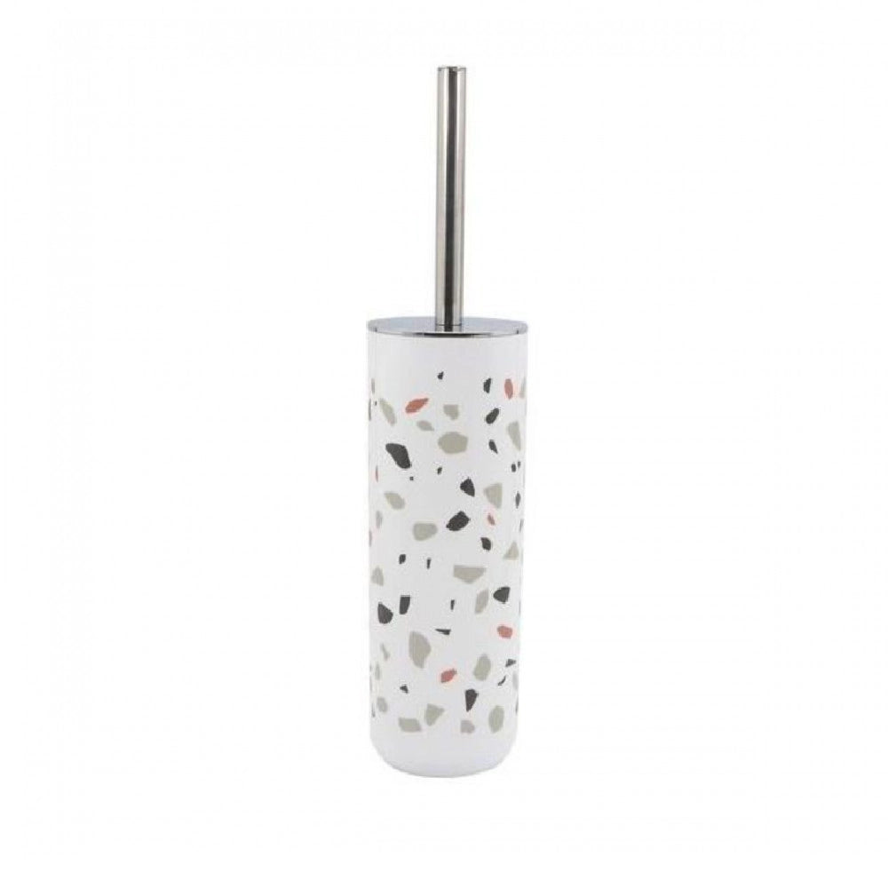 Trade Shop - Portascopino Graniglia In Plastica Bianco Multicolore 9.1x26.8 Cm Scopino 69843 -